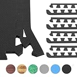 gorilla sports® bordi per tappeto da fitness - 8 pezzi, 60cm lungo, spessore 1,2cm, schiuma eva, antiscivolo, colore a scelta - tappetino, materassino per palestra, ad incastro, tappetini puzzle