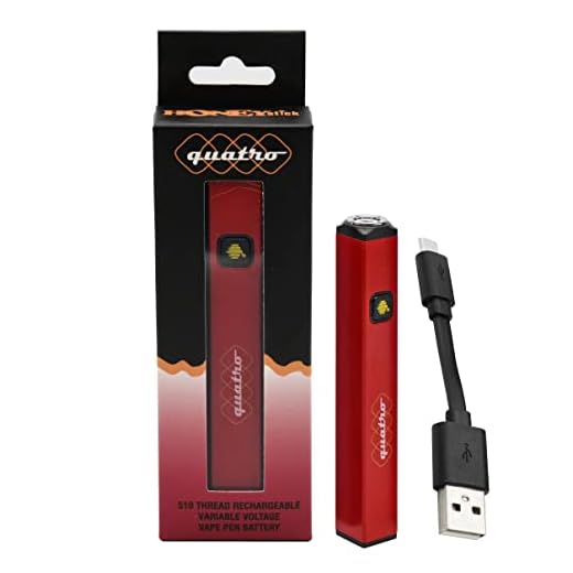 HoneyStick Quatro 510 Thread Battery Cube Shaped Vape Pen Battery for CBD and Thick Oil with 400mAh Capacity and 3 Voltage Settings No Nicotine