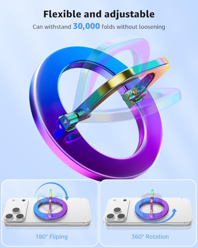 Image of SUPERONE for MagSafe Phone Grip,Magnetic Phone Ring Holder and Stand | Adjustable Magsefe Phone Ring & Kickstand, Removable MagSafe Accessories for iPhone 17-12 Series, Mag Safe Case - Colorful