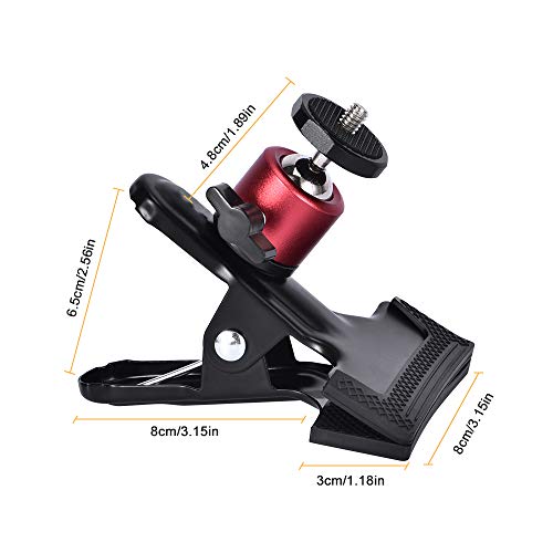 Utebit UTEBIT_BALLHEAD_CLAMP_2SET_USA Tripod Camera Clip Clamp With 360 Degree Swivel Mini Ball Head 2 Pack Clip Camera Mount Photography Accessories Clamp 1/4'' Screw Black Spring Clamp thumb #6