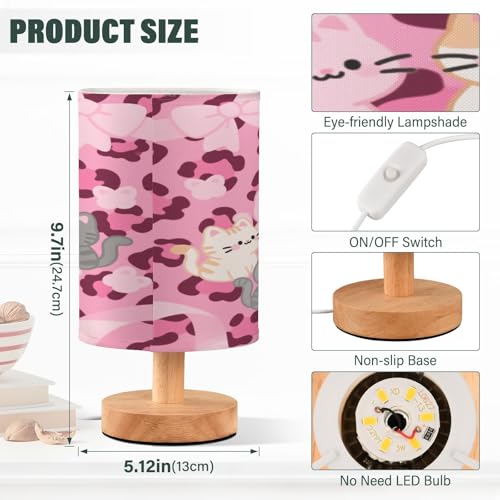 Lámpara de mesa Cartoon Pink Leopardo 24.7 cm miniatura 3