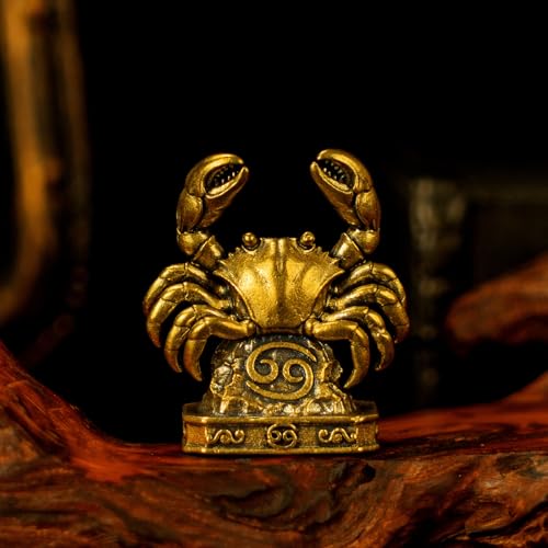 Cancer – Cancer Crab Zodiac Brass Sculpture – Handmade Solid Retro Figurine, Unique Home & Office Decor, for Astrology Fans