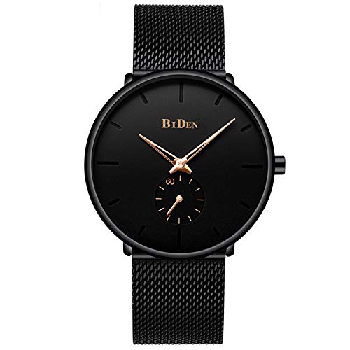Mens Watches Fashion Simple Minimalist Waterproof Quartz Analog Watch Designer Luxury Business Classic Wrist Watch - Gold