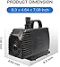 Simple Deluxe 1056 GPH Submersible Water Pump with 15 Feet Cord and 3 Size Threaded Nozzles for Fountains, Ponds, Aquariums and Hydroponics, Black