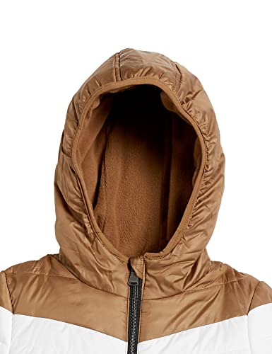 Perry Ellis Boys' Faux Packable Colorblock Puffer Jacket, Black, 4 #TOP1