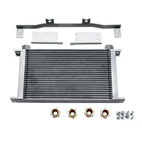 ALLOYWORKS Transmission Oil Cooler for 2001-2005 Chevy Silverado GMC Sierra 2500 6.6L Duramax Engine, Silver, Aluminum, OEM# 89040217, 15170221, 15767445