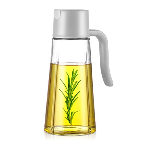JiaQi Ölspender - Kochbehälter Flasche 500 ml Auto Flip Olivenöl Glasflasche Auslaufsicherer Küchen Spender Essig Flasche