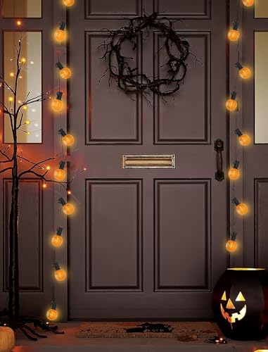 Image of 25 Pack G40 Orange LED Replacement Light Bulbs, Shatterproof Halloween G40 LED Orange Globe Lights Bulbs for Outdoor String Lights Patio Party Decor, 0.6W, E12 /C7 Candelabra Base, 2700K Warm White