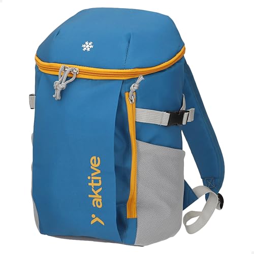 AKTIVE Mochila Nevera 8 L, 21x17x36 cm, con Bolsillos Laterales, Bolsillo Frontal con Cremallera, Asas Ajustables, Materiales isotérmicos (80801)
