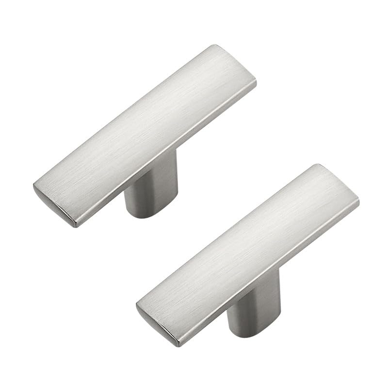3 Pack Brushed Nickel Cabinet Knobs, 2in Length Curved Bar Drawer Pulls