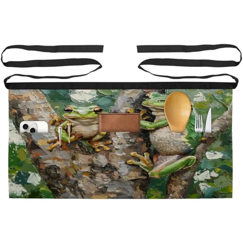 Tabliers courts de chef (lot de 3) avec 3 poches pour cuisine et bistrot