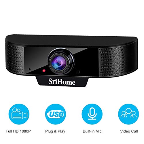ENONEO Webcam 1080P HD Webcam PC avec Microphone Antibruit Appels Vidéo et Enregistrement USB Brancher et Utiliser Streaming Caméra pour Windows Mac OS Linus pour Conférence, Jeux, Formation (Noir)