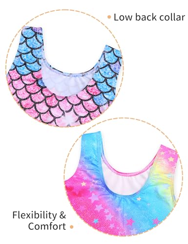 Image of 2 Pack Leotard for Girls Gymnastics Sparkly Sleeveless Unitards