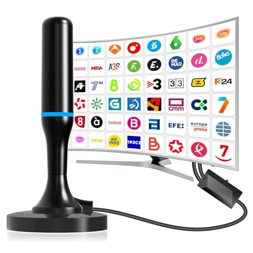 TV-Antenne für den Innenbereich, intelligente HD-TV-Antenne, unterstützt 4K, 108P mit lokalen Kanälen, kann DVB-T2 DVB-T-VHF-UHF Signale empfangen (Blau (mit Verstärker)) TV-Antenne für den Innenbereich, intelligente HD-TV-Antenne, unterstützt 4K, 108P mit lokalen Kanälen, kann DVB-T2 DVB-T-VHF-UHF Signale empfangen (Blau (mit Verstärker))