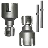 Upgraded Electric Drill Compatible PVC Pipe Threader Kit Rethreading Tools,1/2'' and 3/4'' Integrated Internal & External Pipe Thread Cutting Tools(1/2'' & 3/4'') (MIX)