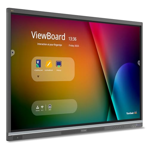 Image of ViewSonic IFP8651 86 Inch 4K ViewBoard Interactive Smart Board with Integrated Education Software, Android 14, Google EDLA, 50-Point Touch, Built-in Microphone, HDMI, VGA, USB Hub, and USB C Inputs