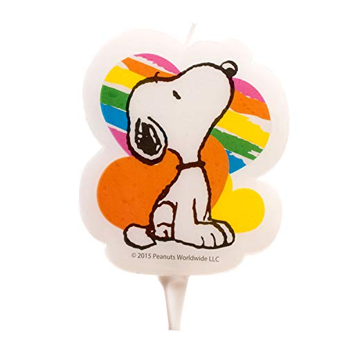 Dekora - 346129 Snoopy Bougie Cire Blanc 3 x 3 x 8 cm