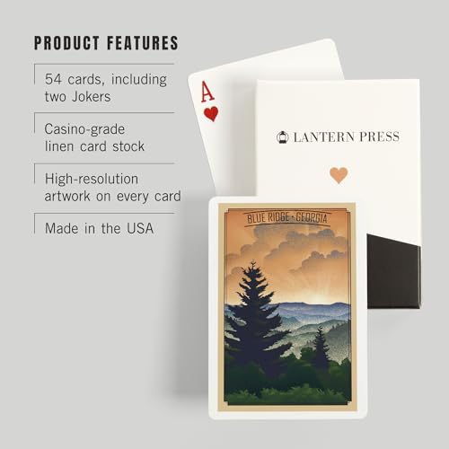 Baraja de cartas Poker Lantern Press Blue Ridge Georgia miniatura 3