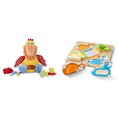 Melissa & Doug K's Kids Hungry Pelican Soft Baby Educational Toy & First Play Touch & Feel Puzzle â Peek-a-Boo Pets