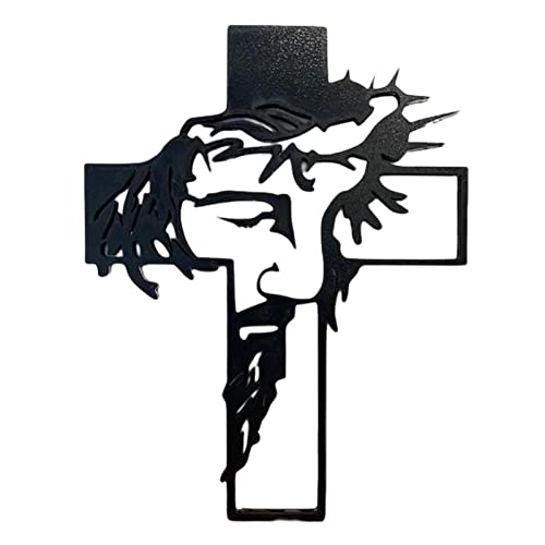 Hailerio Cruz para decoración de pared, cruz cristiana colgante de madera, letrero colgante de pared para Pascua, Navidad, boda, bautizo, pared, puerta, adornos de ajo