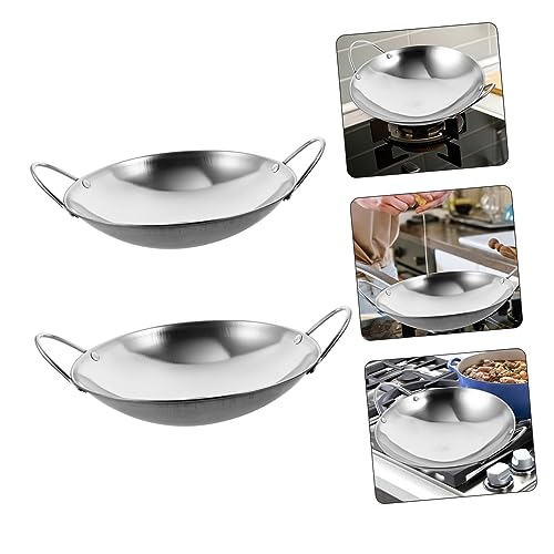 Wok de acero inoxidable doble asa Mobestech 2 piezas miniatura 5