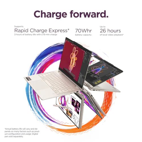 Image of Lenovo Yoga 7a 2-in-1 Copilot+ AI PC Laptop, 14 inch 2K OLED Touchscreen Display, AMD Ryzen AI 5 430, 16GB LPDDR5X, 512GB SSD, Backlit Keyboard, Fingerprint Reader, Windows 11 Home, EAT Black Stylus Pen