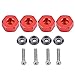 Dilwe RC Car Hex Hub Adapter, 4 Pcs Aluminium Alloy 6mm to 12mm Wheel Hex Hub Adapter for WPL 1634 RC Truck RC Spare Part Accessory (Red)