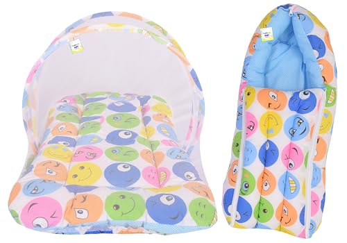 Image of Toddylon Baby Bedding Set New Born Baby Bed | Mattress | Mosquito Net | Carry Bag | Essentials | Carry Bag | Cotton Combo | Infant beds | Products (0-6 Months) (2PCS Set)