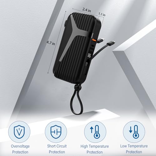 Shdnxasj Portable Charger With Built In Cable And Ac Wall Plug,10000 Mah External Battery Power Bank thumb #7