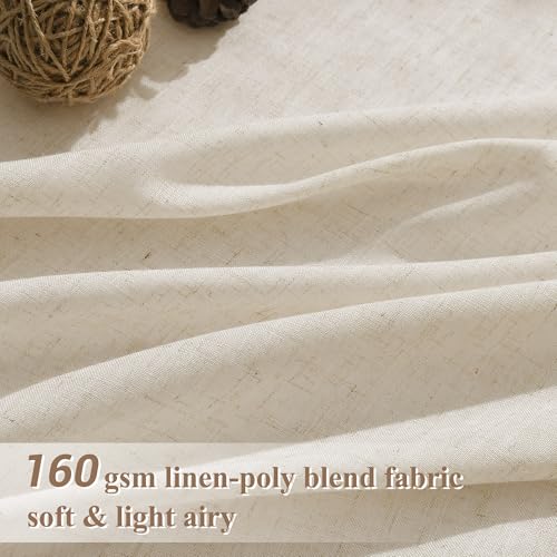 Image of Joywell Extra Long Linen Curtains 120 Inches Long for Living Room Boho