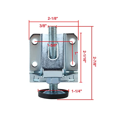 Skyehomo 4 Pack Leveling Feet, Heavy Duty Furniture Levelers With Lock Nuts, Adjustable Table Legsfor Furniture,Cabinets,Workbench And More #TOP1