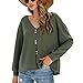 WEYI Women Sleeves Pullover Top, Cuff Tightening Design Comfortable Soft V Neck Women Sleeves Top for Work (L)