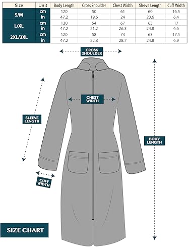PAVILIA Womens Housecoat Zip Robe, Fleece Zip Up Front Robe Bathrobe, Plush Warm Zipper House Coat Lounger with Pockets, Long - Image 7