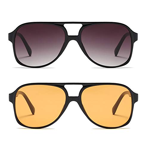 Image of Freckles Mark Vintage Retro 70s Sunglasses for Women Men Classic Large Square Aviator Trendy Glasses