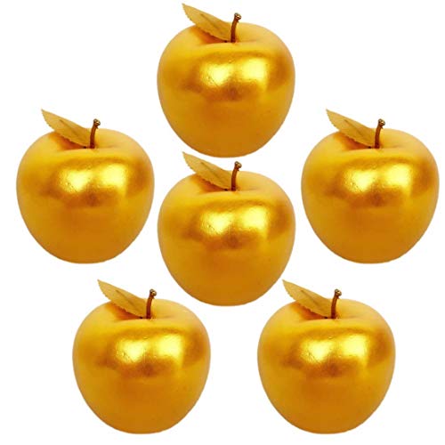 6 Pcs Golden Apples Artificial Golden Fruit Crafts...