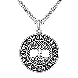 ✔ Taille du pendentif : 4,9 x 4,3 cm | 1,93 x 1,69 pouces.Longueur de la chaîne de 24 pouces (60 cm). Couleur : Argent. Il est assez long pour s'adapter à la plupart des adultes, même aux grands.