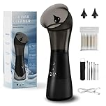 Pulitore Auricolare Elettrico per Rimozione Cerume, Pulisci Orecchie Kit Pulitore Orecchie con Testine di Ricambio, Impermeabile Pulire Orecchie, Aspiratore Cerume Orecchie con 4 Modalità (Nero)