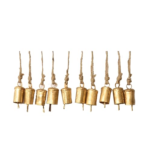 Gold Christmas Ornaments Set - Rustic Bells...