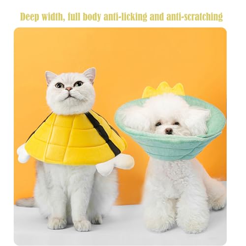 QKURT Cat Cone Collar Soft,Adjustable Pet Recovery Collar,Cute Protective Collars Neck of Shame,After Surgery,Injuries Anti Lick for Puppies,Small Dogs Cats and Kittens (M) - Image 5