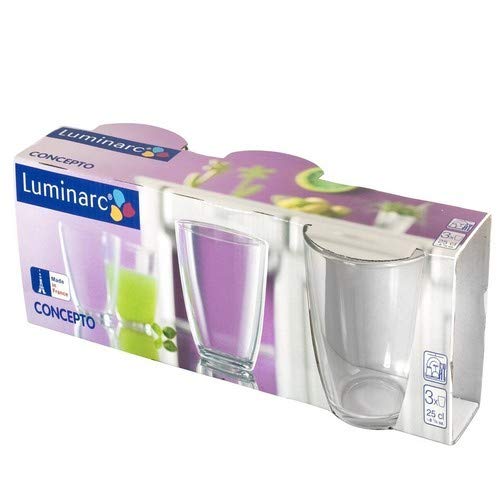 Luminarc Concepto Confezione 3 Bicchieri in Vetro
