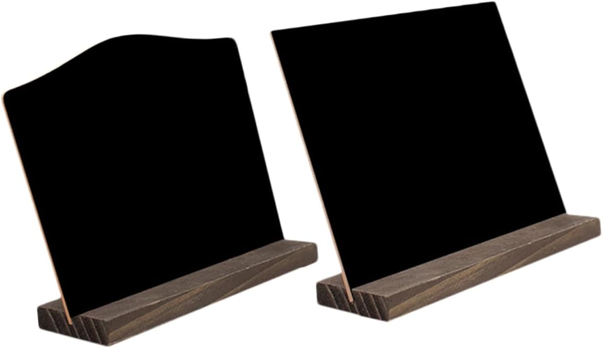 2Pcs Wooden Chalkboard Signs with Easels Small Desktop Message Board Decorative Bar Party Decorations Random Color