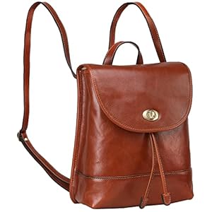 Banuce Fashion Italian Leather Convertible Backpack Purse for Women Small Shoulder Bag Ladies Daypack with Turn-Lock Brown