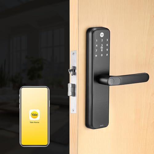 Image of Yale Zuri S Smart Door Lock | Fingerprint, PIN, RFID, Manual Key | Bluetooth Digital Smart Lock with Yale Home App Access | 3 Year Warranty | Black