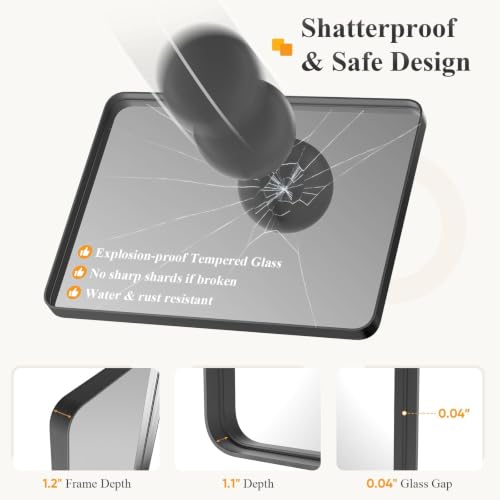 Image of NEWBULIG 30 inchx40 inch Bathroom Mirrors, Wall Mirror for Over Sink, Black