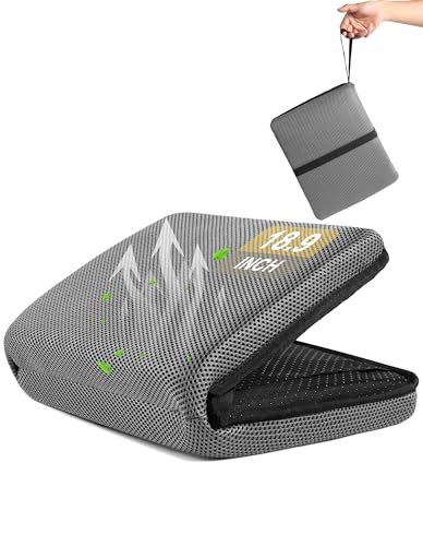Image of FASTMOMENT Airplane Seat Cushion Portable Travel Cushion for Comfort Foldable Stadium Pad with Breathable Fabric Seat Pad Perfect for Long Flights, Office, Bleacher, Camping