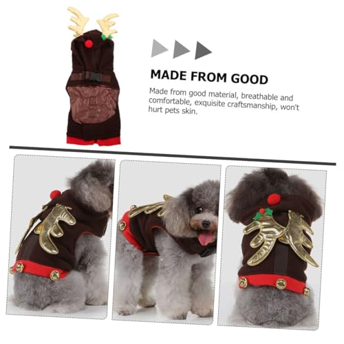Disfraz de Navidad para Perro Hemoton Talla M Café miniatura 6