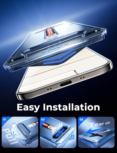 Image of MAGIC JOHN 2 Pack for iPhone Air 6.5 inch Tempered Glass Screen Protector, Auto Dust-Elimination, Bubble Free, HD Clear, Easy Installation