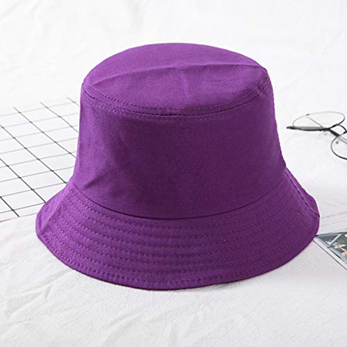 homozy Moda Balde Chapéu Algodão Pesca Chapéu De Sol Ao Ar Livre Protetor Solar Balde Boné - Roxa
