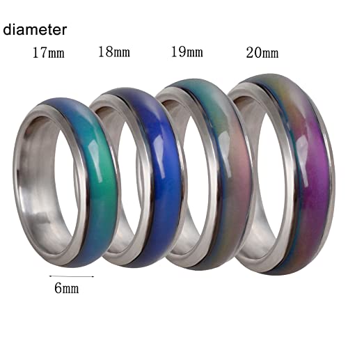4 Pcs Mood Rings for Men and Women,6mm Color Changing Mood Ring Unisex Emotion Temperature Copper Color Change Ring for Girls Women2