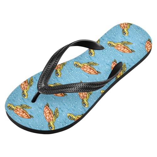 Turtle Bubble Blue Flip Flops for Beach Thong Sandals Anti-slip Lightweight Beach Shoes for Indoor Outdoor House2
